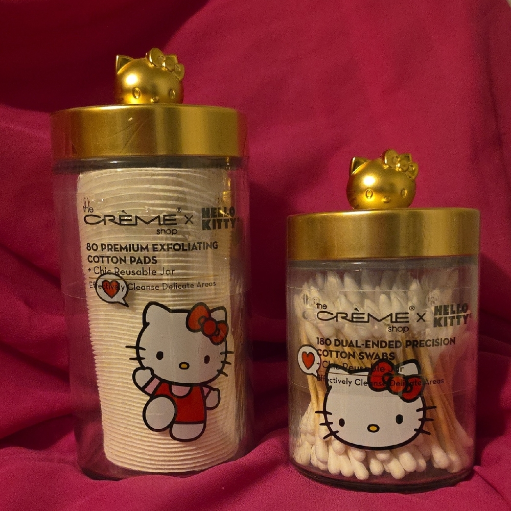 Hello Kitty Gold and White Cotton Care Set